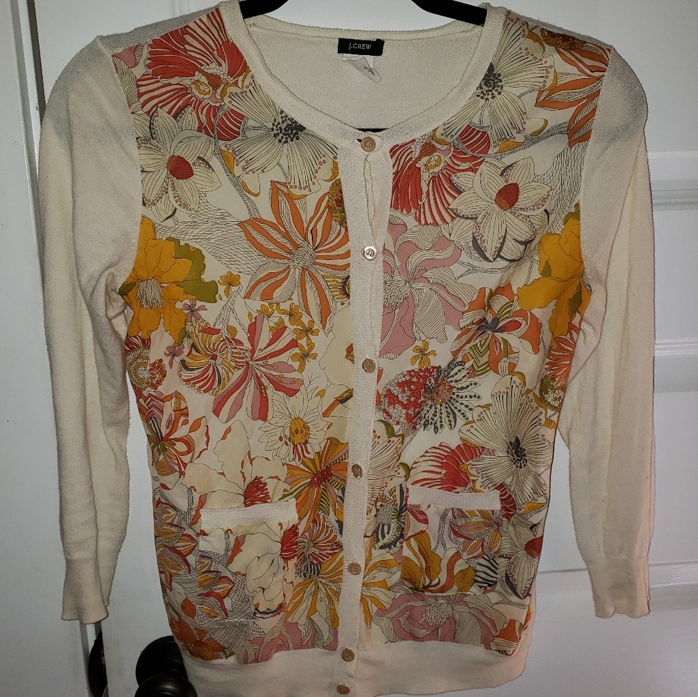 Cute JCrew floral cardigan